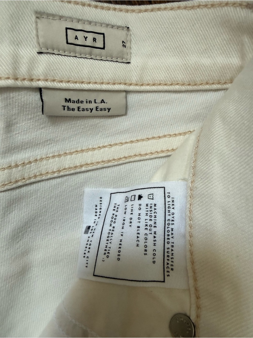 AYR Off-White Straight-Leg Jeans - Picture 4 of 6
